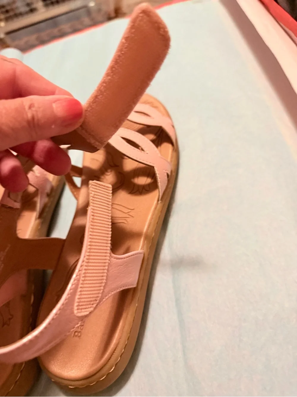 BareTraps Pink Decorative Cutout Slingback Sandals